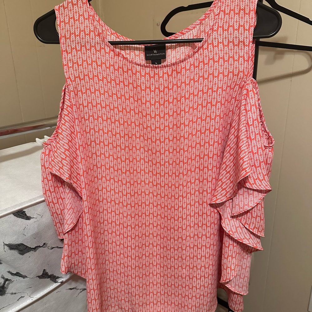Vince Camuto Pink Cold Shoulder Top